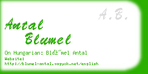 antal blumel business card